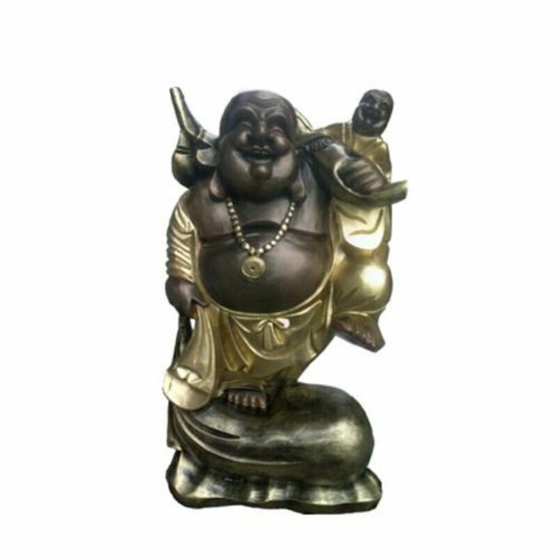 Buddha Goldene Deko Figur Statue Skulptur 48 cm Figuren Statuen Skulpturen (B29)