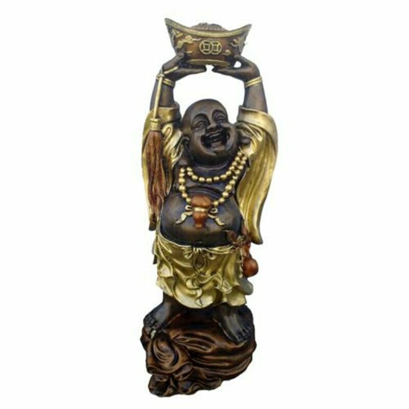 Glücks Buddha Deko Figur Statue Skulptur 65 cm Figuren Statuen Skulpturen (B40)