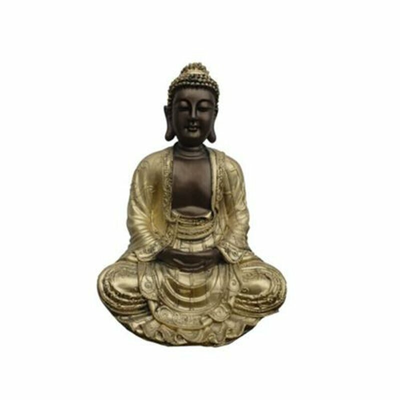Deko Figur Statue Skulptur 34 cm Figuren Statuen Skulpturen Buddha Gold (B46)