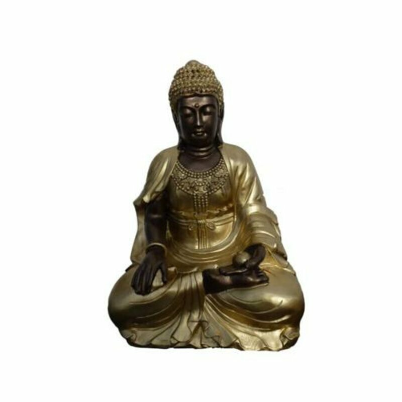 Deko Figur Statue Skulptur 55 cm Figuren Statuen Skulpturen Buddha Gold (B50)