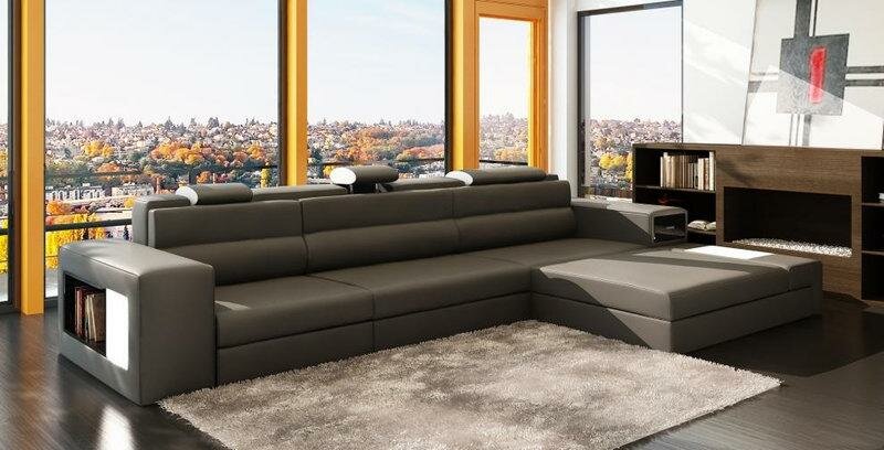 Wohnlandschaft Designer Sofa Couch L Form Leder Sofas Eck Garnitur Neu Haid -G