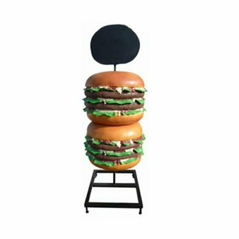 Skulptur Doppel Cheeseburger Hamburger Aufsteller Figur Statue Restaurant 205cm