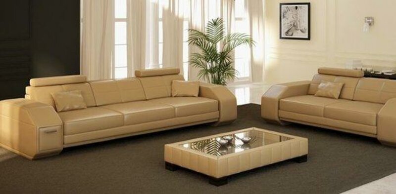 Sofagarnitur Couch Polster Leder Sofa 3+2+1 Klassische Couchen Jarkson