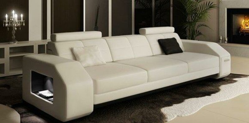 Sofagarnitur Couch Polster Leder Sofa 3+2+1 Klassische Couchen Jarkson