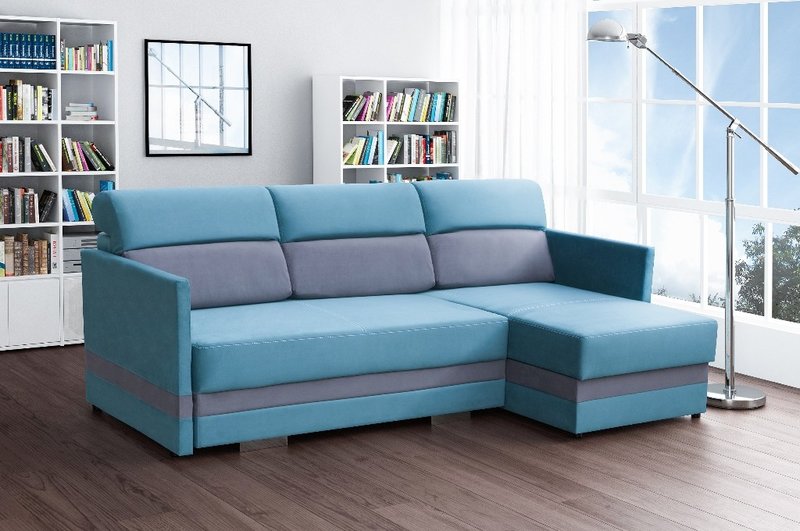 Sofa Schlafsofa Designer Sofa mit Bettfunktion + Bettkasten Ecksofa Couch NEU KOLIBER