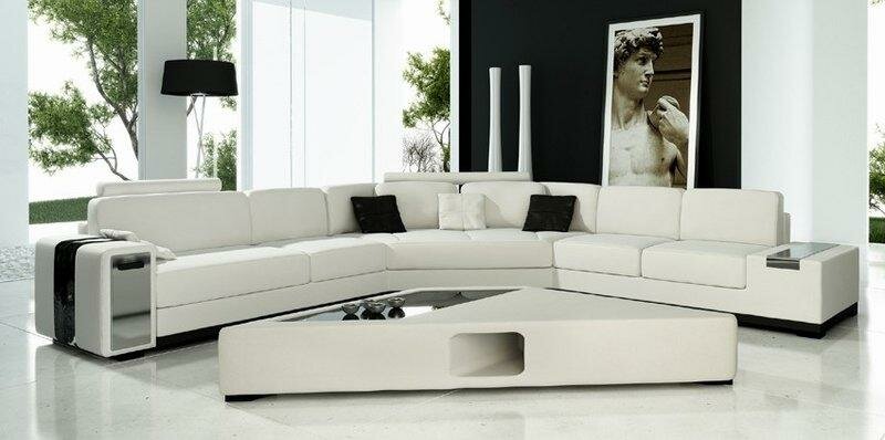 Ledersofa Ecksofa Sofa Couch Polster Designer Eckgarnitur Wohnlandschaft LimaW