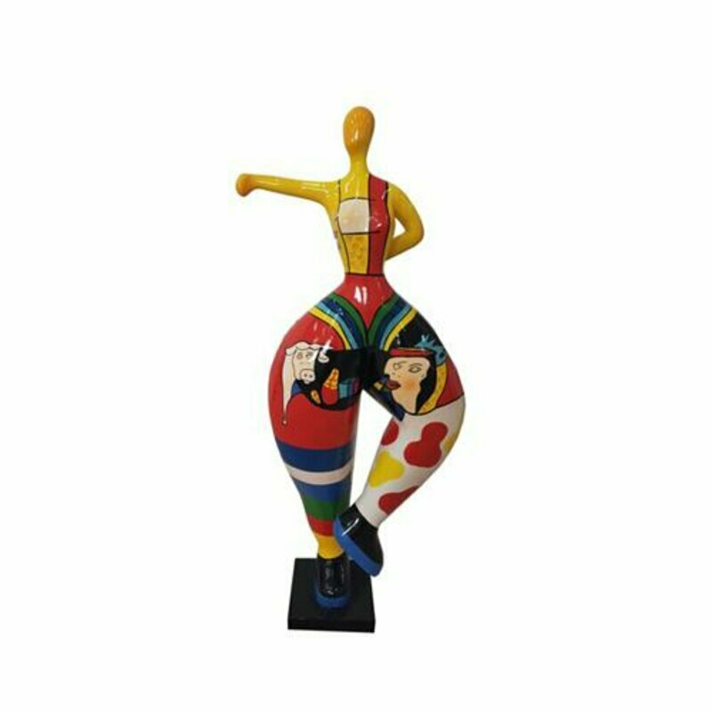 Abstrakte Figur Statue Bunt bemalte Statuen Skulpturen 132cm XXL Statue Plastik