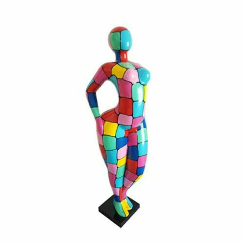 Abstrakte Figur Statue Bunt bemalte Statuen Skulpturen 130cm XXL Statue Plastik