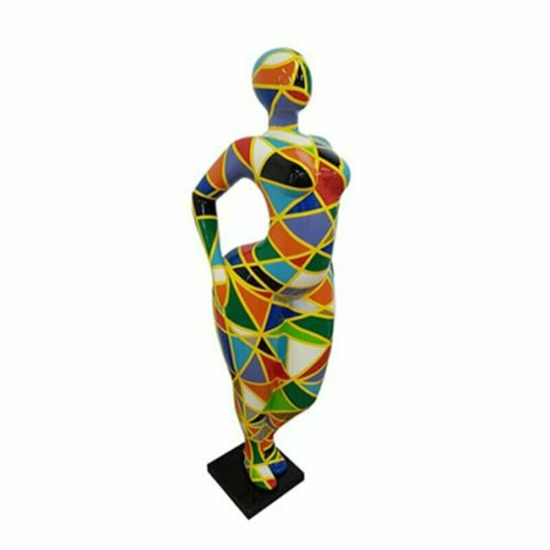 Design Figur Abstrakte PVC Skulptur Statuen Figuren Dekoration 130cm Deko Silber