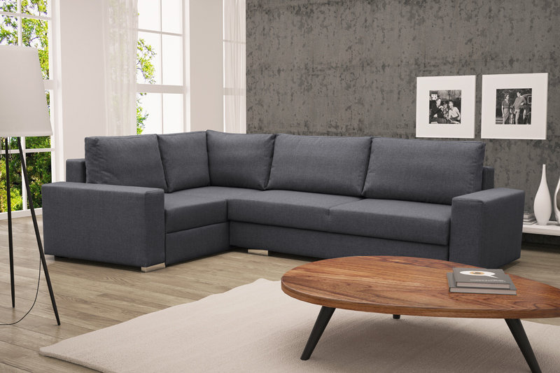 Sofa Schlafsofa Designer Sofa mit Bettfunktion + Bettkasten Ecksofa Couch NEU TORNADO