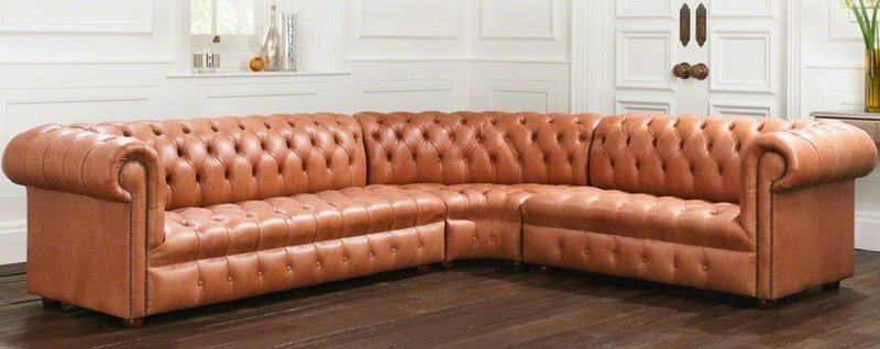Ecksofa Chesterfield Ledersofa Sofa Couch Textil Stoff Polster Ecke Neu
