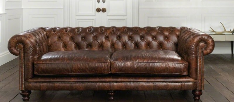 Chesterfield 100% Vollleder Antik Old Leather Sofa Couch Polster Sofas