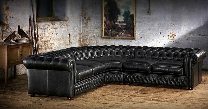 Chesterfield Ecksofa Couch Polster Garnitur Sofa Ecke Ledersofa Textil Stoff