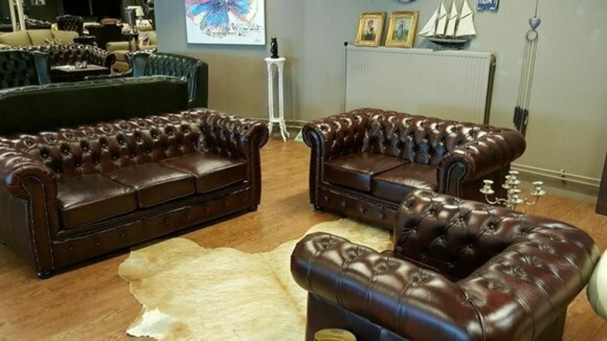 Sofagarnitur 3+2+1 Chesterfield Couch Sofa Polster Garnitur Italienische Möbel