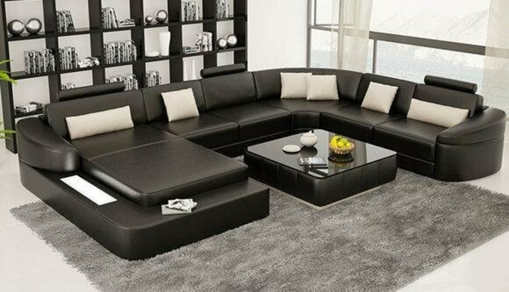 Wohnlandschaft Polster Ecke Eck Sofa Couch Garnitur Landschaft Leder