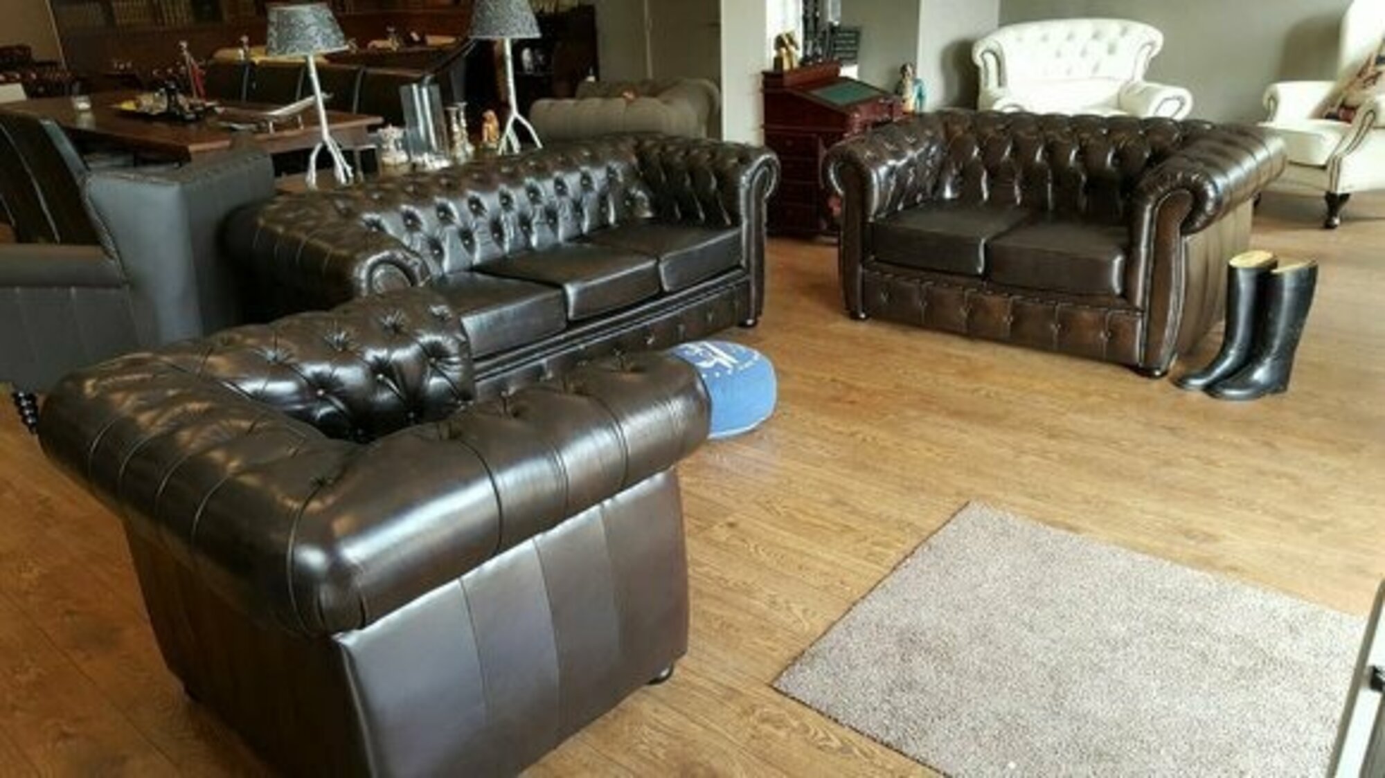 Sofagarnitur 3+2+1 Chesterfield Garnitur Couch Sofa Polster Italienische Möbel