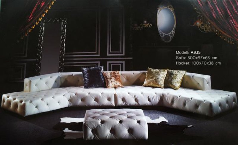 Chesterfield Big Sofa 500cm Ledersofa Couch Wohnlandschaft XXL Lounge