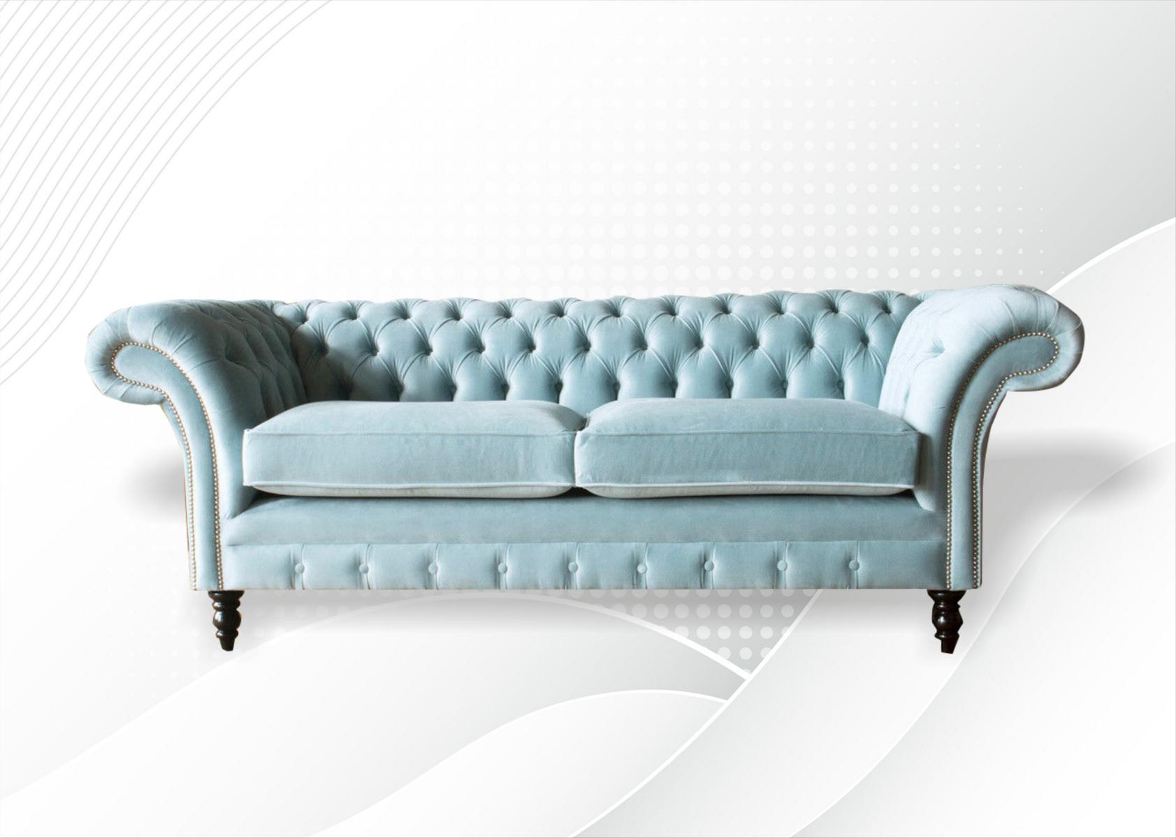 Chesterfield Couch Polster Leder Sofa 3 Sitzer Klassische Couchen Berto