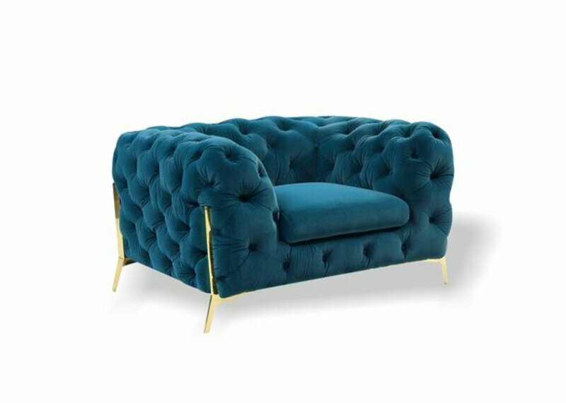 Chesterfield Sessel 1 Sitzer Couch Polster Sofas Couchen Garnitur in Samt Neu