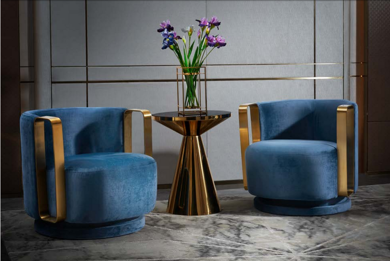 Sessel Blau Luxus Stoff Textil Wohnzimmer Neu Kreative Modern Design Möbel Neu