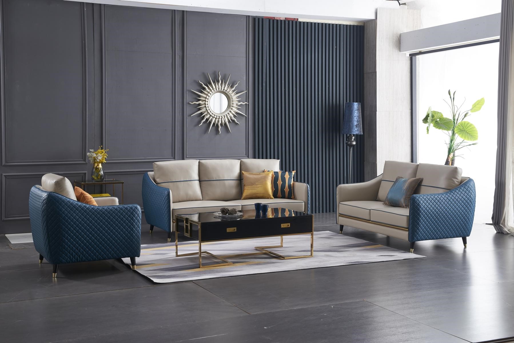 Wohnlandschaft Sofa Polster Sofagarnitur 3+2+1 Couchtisch Beistelltisch 4tlg. !