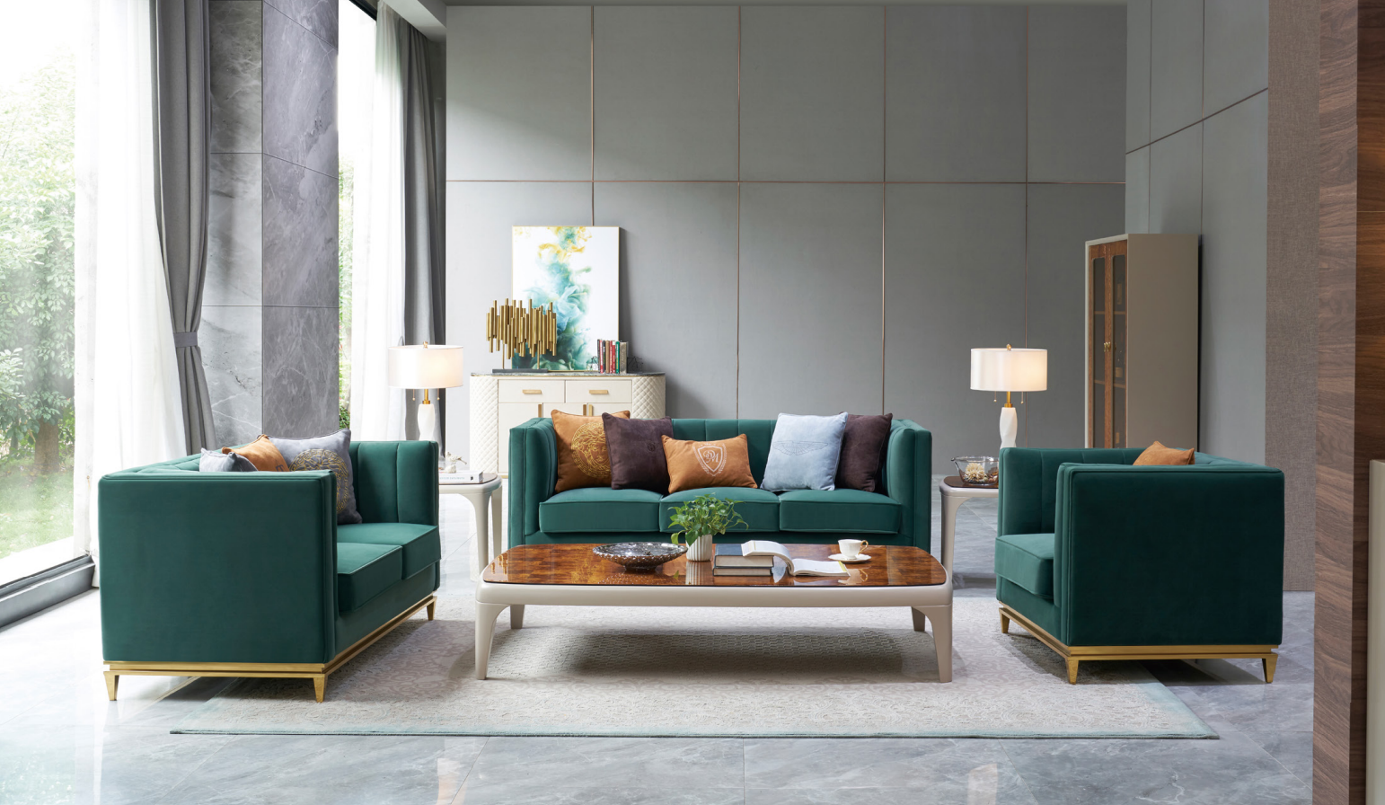 Sofagarnitur 3+2+1 Sitzer Set Design Sofas Polster Couchen Leder Relax