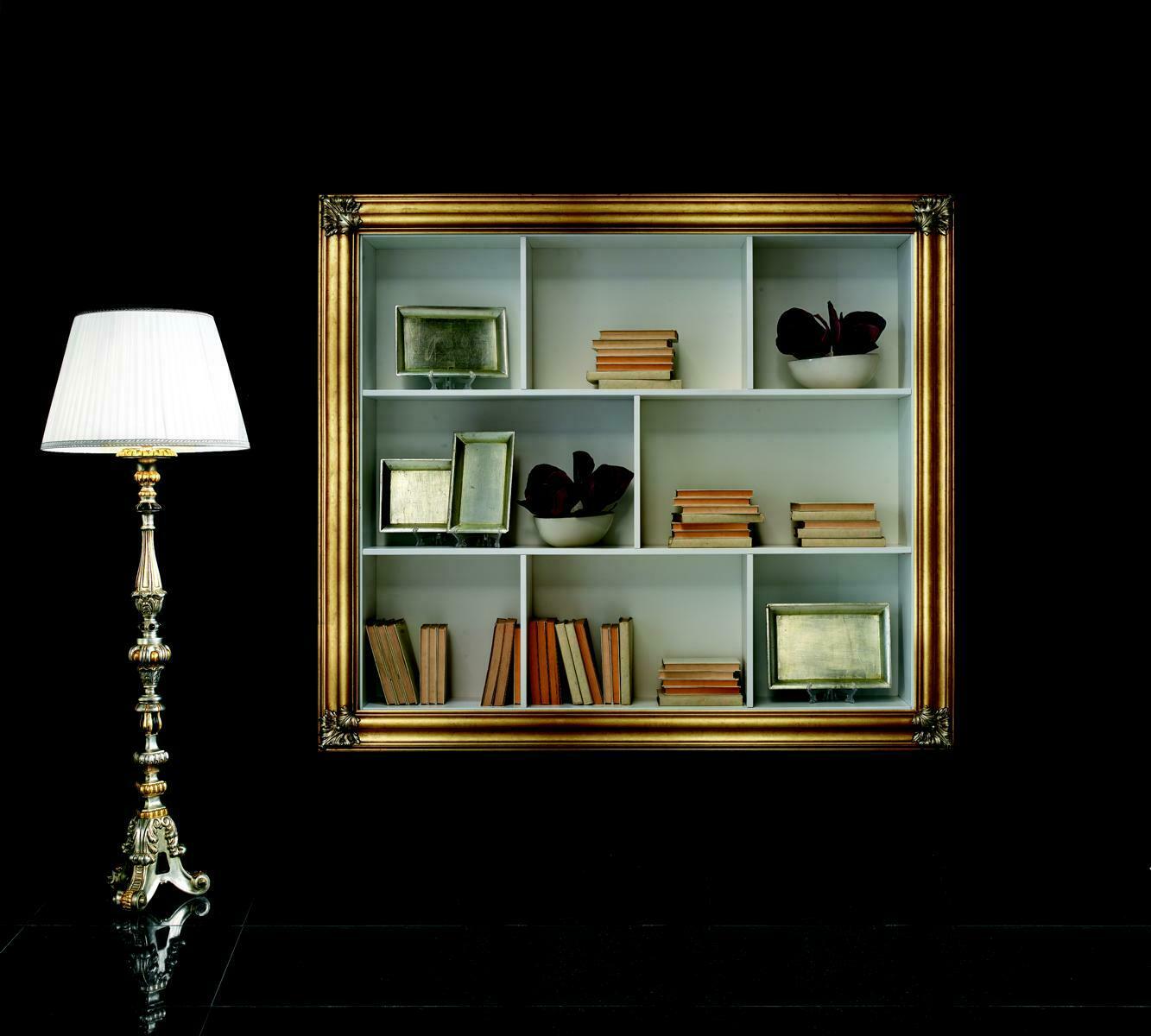 Wandregal Regal Bücherschrank Bücherregal Wohnzimmer Wand Luxus Regal Design Wohnwand