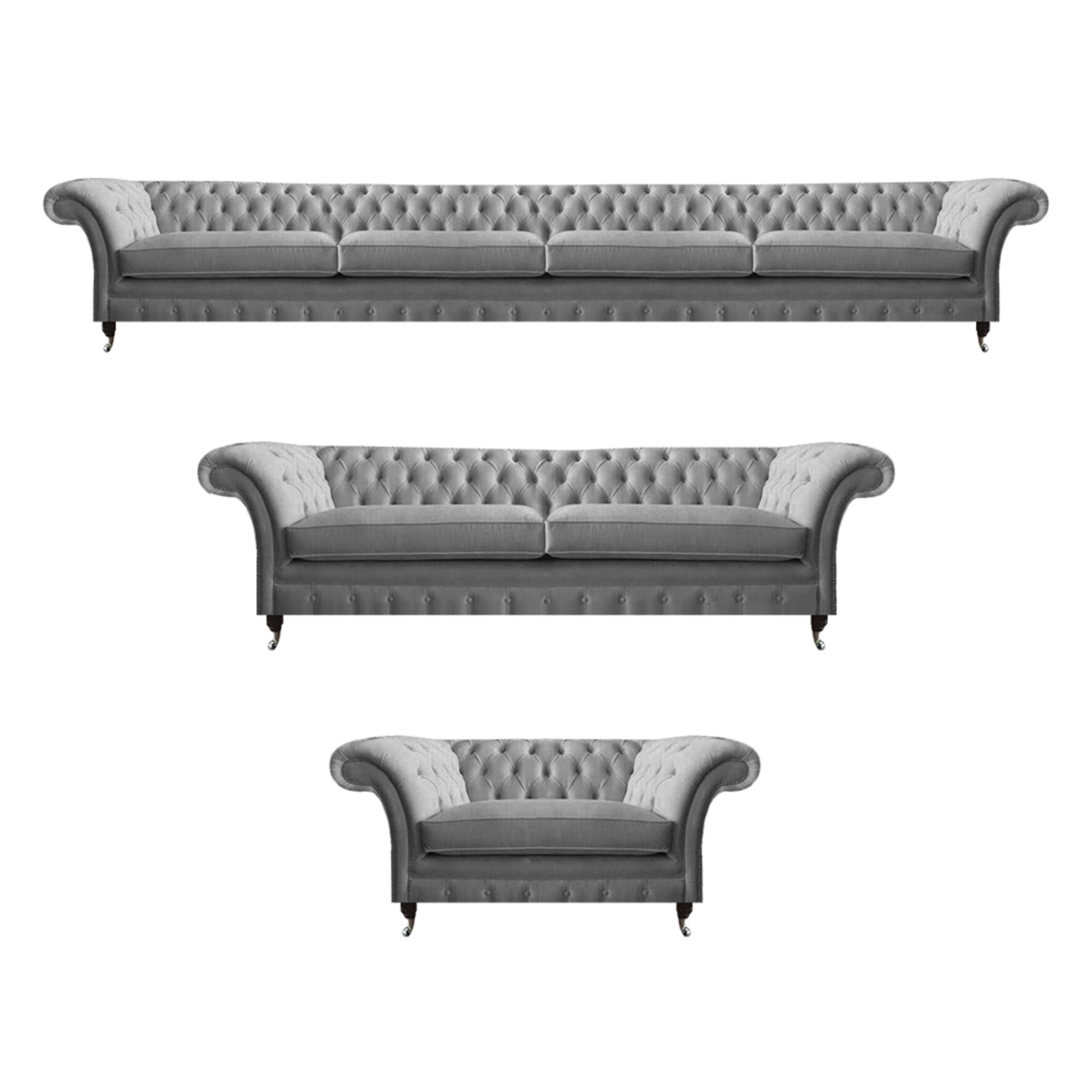 Designer Wohnzimmer Sofas Set 3tlg Luxus Chesterfield Sofagarnitur Möbel Neu