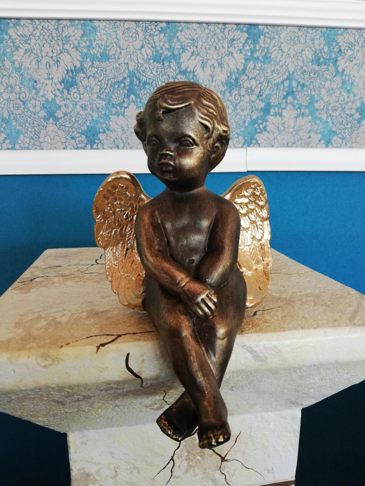 Figur Skulptur Engel Gold Figuren Engels Skulpturen Design Statuen Dekoration