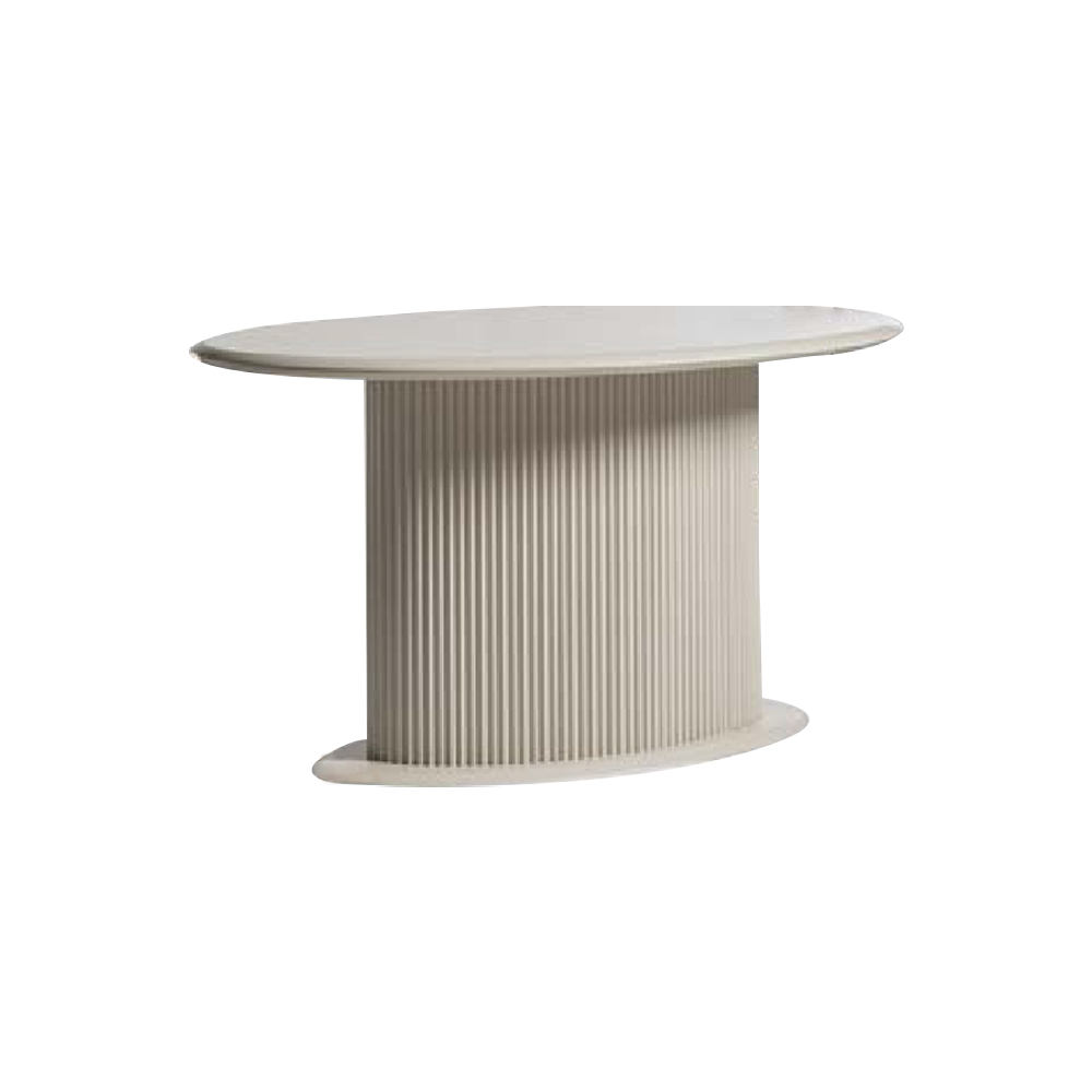 Moderne Holztisch Esszimmertisch Esstisch Oval Tisch Holz Beige 140 cm Sofort