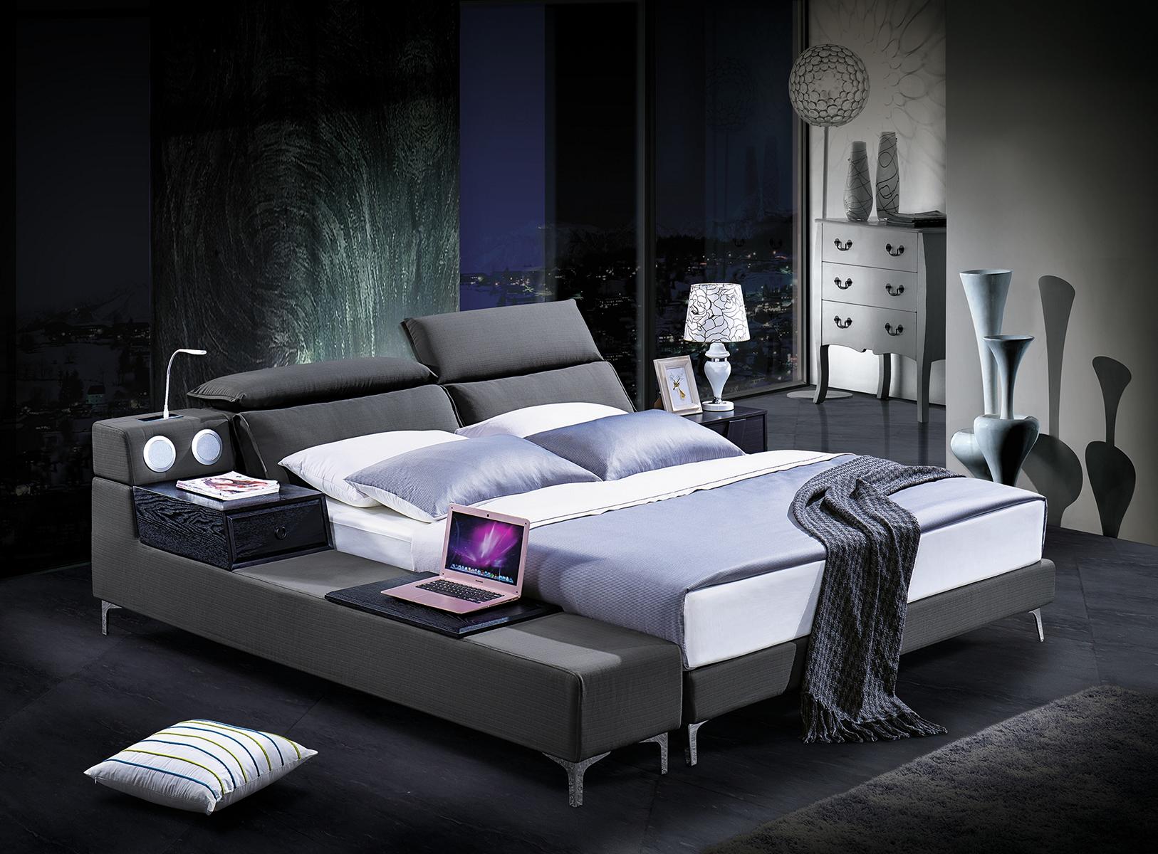 Design Doppelbett Lederbett Betten Bett Leder Polster Schlafzimmer Ehe 180x200.