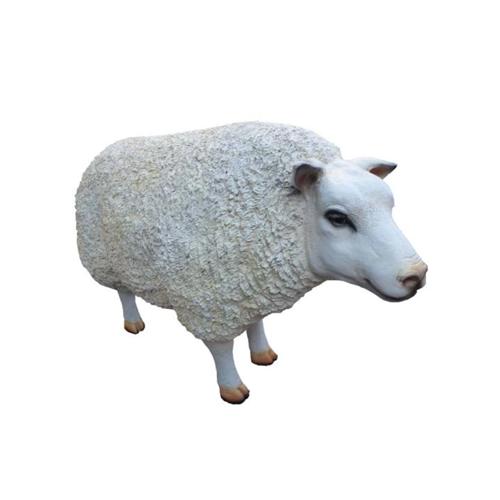 Modern Design Schaf Tier Garten Dekoration Deko Skulptur Weiß 40cm Kunststoff 2