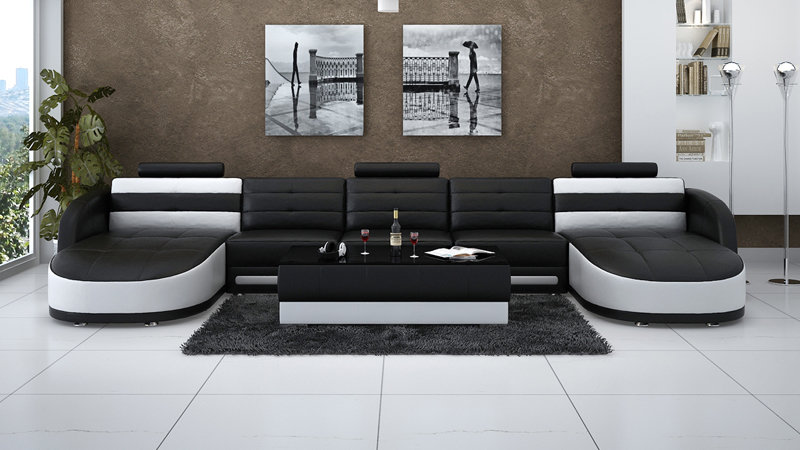 Ledersofa Sofa Couch Wohnlandschaft Ecksofa Garnitur Design Modern Sofa