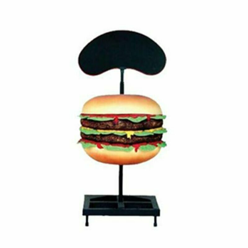 Skulptur Doppel Cheeseburger Hamburger Aufsteller Figur Statue Restaurant 160cm