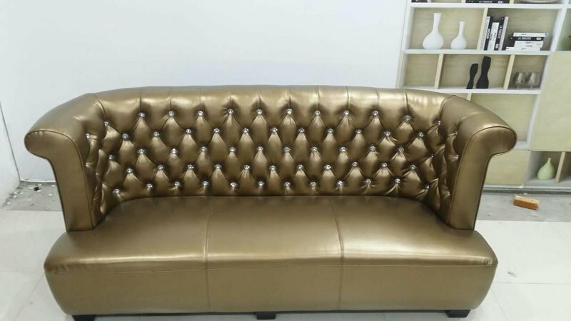Chesterfield Sofa Couch Polster 3 Sitzer 100% Echtes Leder Sofort lieferbar Neu GOLD