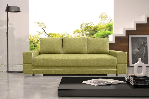 Schlafsofa Klappcouch 3-Sitzer Schlaffunktion + Bettkasten Couch Sofa