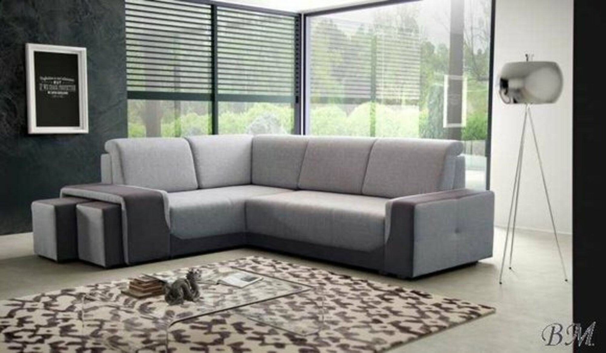 Ecksofa Wohnlandschaft + Bettfunktion Sofa Ecksofa Couch Polster Ecke Garnitur