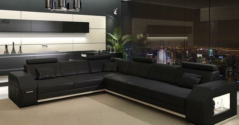 Wohnlandschaft Designer Sofa Couch Big Polster Leder Sofas Eck Ecke Sitz Ebern