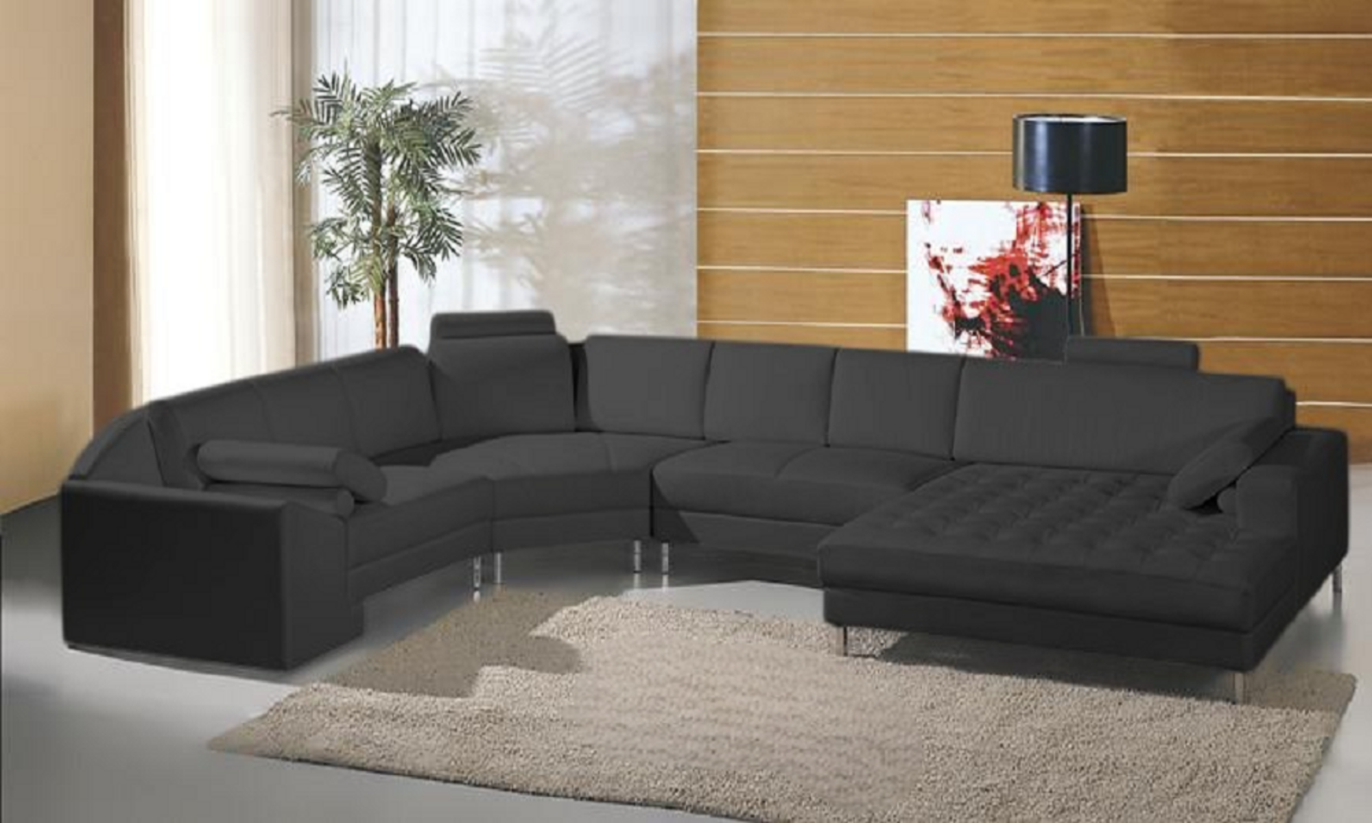 Moderne Wohnlandschaft mit Chesterfield Knöpfen Ledersofa Sofa Couch Sofort Moderne Wohnlandschaft mit Chesterfield Knöpfen Ledersofa Sofa Couch Sofort