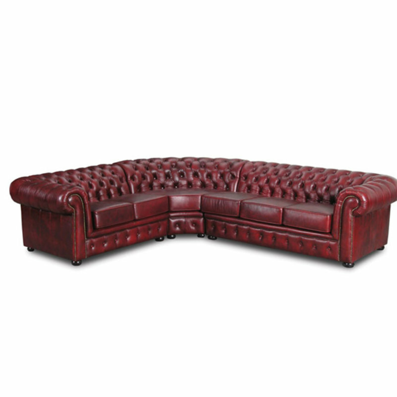 Ecksofa Chesterfield Ledersofa Sofa Couch Textil Stoff Polster Ecke Neu