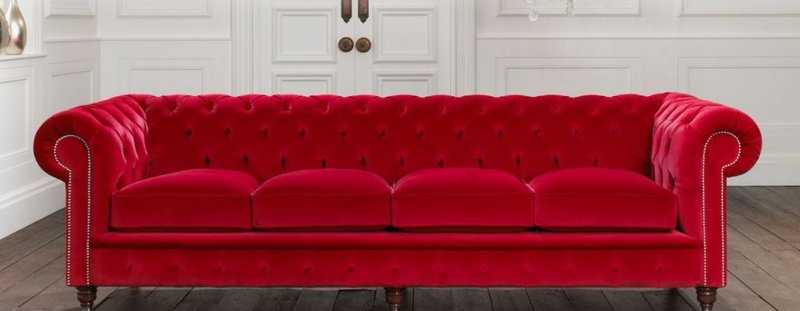 Chesterfield Big Sofa Couch Textil Samt Polster Sofas 4 Sitzer XXL Couchen