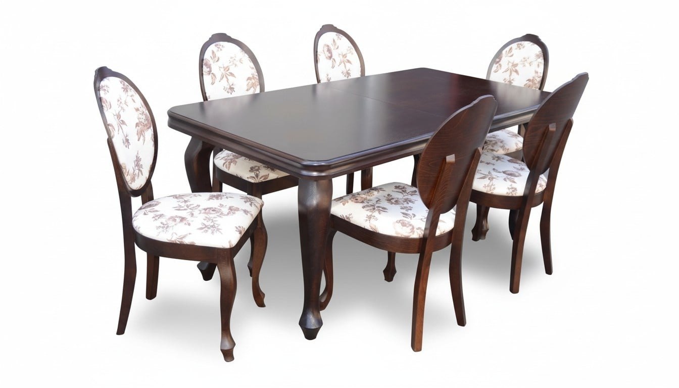 Lehnstuhl Esstisch Tisch Holz Esszimmer Garnitur + 6x Stuhl Set Stühle 7tlg. Neu Lehnstuhl Esstisch Tisch Holz Esszimmer Garnitur + 6x Stuhl Set Stühle 7tlg. Neu