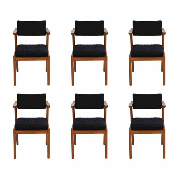 Luxus Esszimmer Stuhl Modern Holz Möbel 6x Stühle Schwarz Design Einrichtung