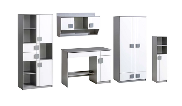 Jugendzimmer Kinderzimmer Schrank mit Schreibtisch Schrankwand Eiche