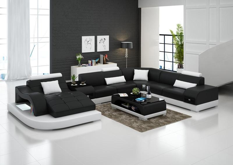 Sofagarnitur 3+2+1 Set Leder Polster Sofa Hutten Couch Designer Wohnlandschaft