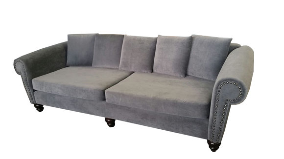 XXL BIG Sofa Couch Chesterfield Polster Leder Textil Stoff Garnitur 250cm Neu