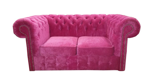 Chesterfield Textil Samt Stoff Sofa Couch Polster 2 Sitz Klassische Couchen