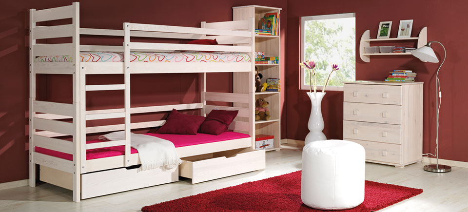 Hochbett Doppelstockbett Etagenbett Kinderbett Bett Bettkasten Farbauswahl