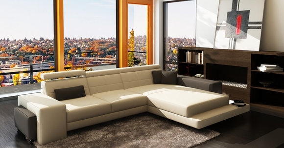 Ecksofa Polster Couch Sofa Wohnlandschaft Sitz Eck Garnitur Leder Textil