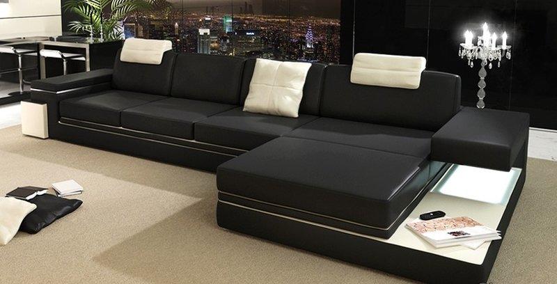 Design Ledersofa Sofa Couch Polster Wohnlandschaft Eck Garnitur Ecke